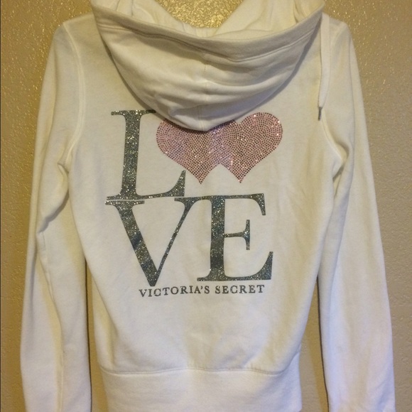 White Victoria secret zip up hoodie