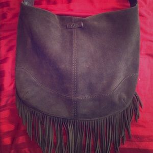 Brown suede UGG purse