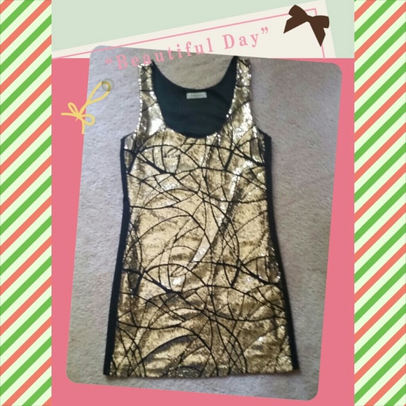 💗Sexy mini black & gold dress