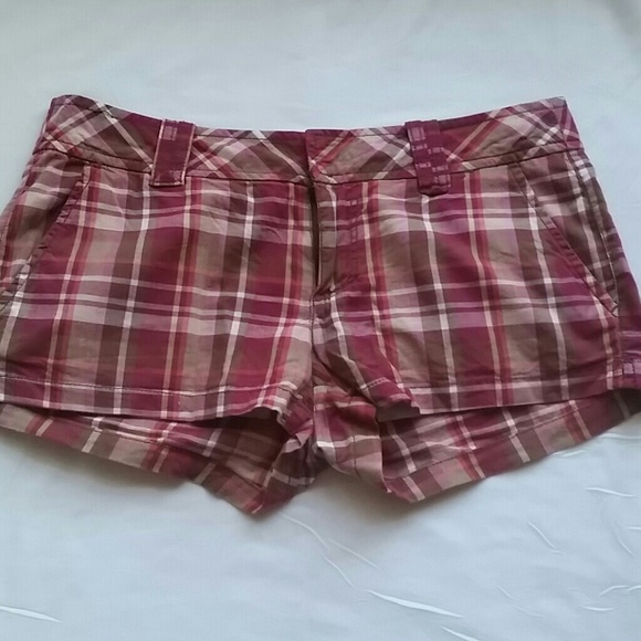 Pink and red plaid shorts - Picture 1 of 4