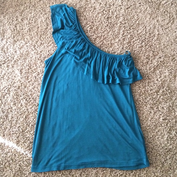 Mossimo teal one shoulder tank