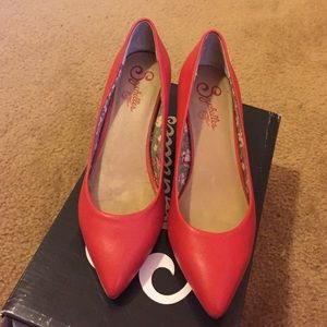 Seychelles Red Kitten Heels