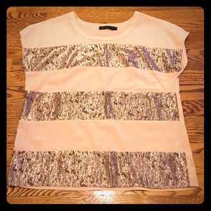SOLD!!!! --- Limited Light Pink & Gold Top