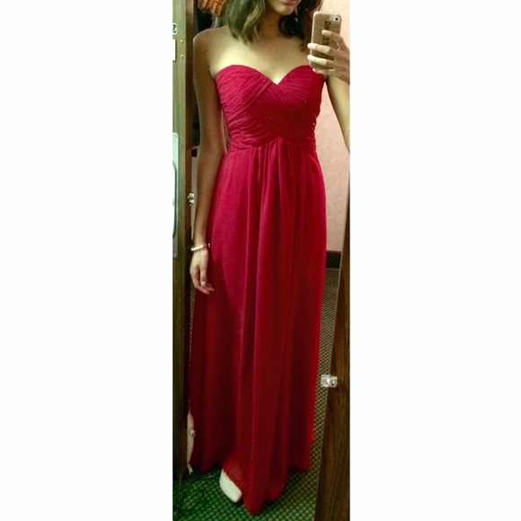 Dresses & Skirts - Dark Red Strapless Gown Prom Dress