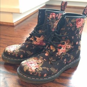 rose print doc martens