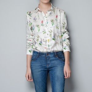 Zara Tops - Super rare Zara botanic herb flower top blouse Zara Tops - Super rare Zara botanic herb flower top blouse