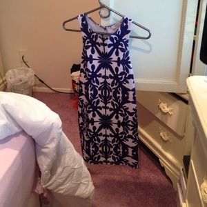 Blue and white dress