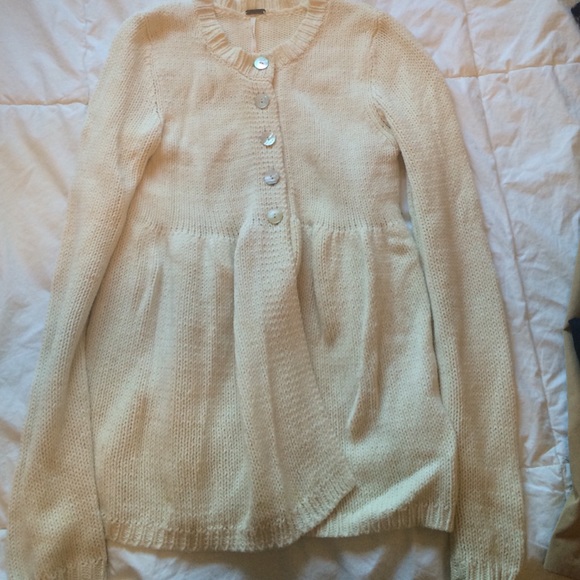Free People Button Up Babydoll sweater