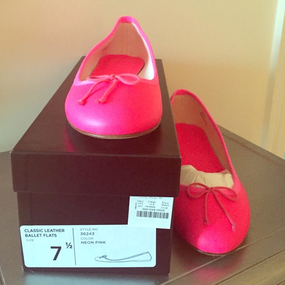 J.Crew neon pink ballet flats