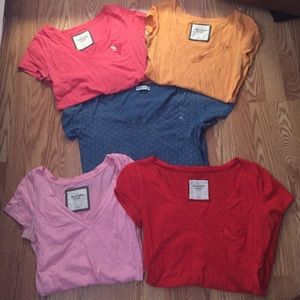 Bundle of 5 Abercrombie and Fitch t-shirts.