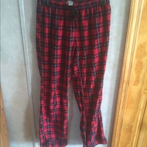 Red plaid pajama pants