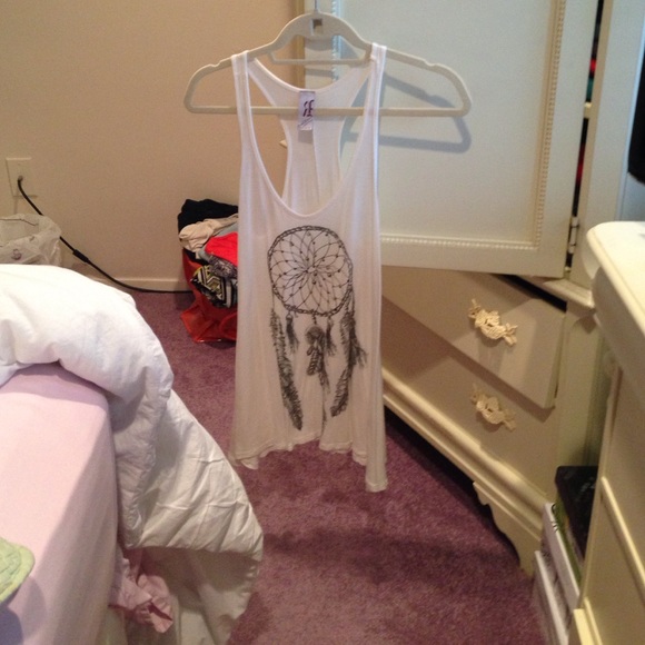 White tank top with dream catcher on it