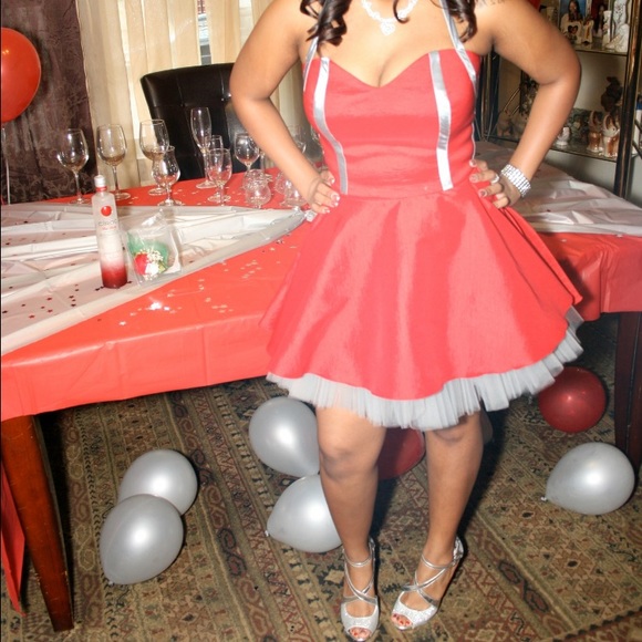 Red & sliver Prom dress