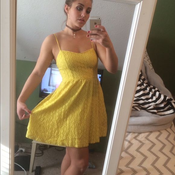 Canary yellow cotton dress