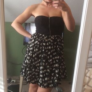 Black bustier top cotton sun dress