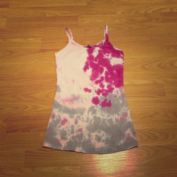Hard tail tie dye workout tank top w built in bra - Picture 1 of 4