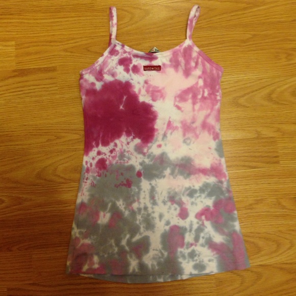 Hard tail tie dye workout tank top w built in bra - Picture 3 of 4