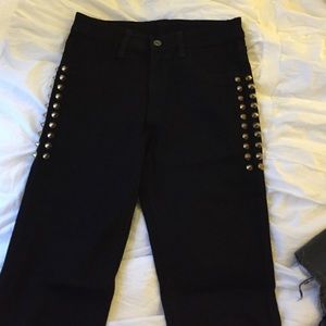 LF Carmar black skinny fit pants with side studs