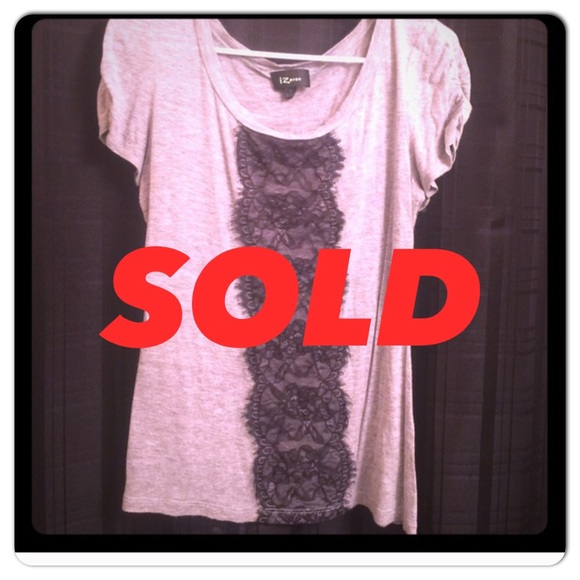 Grey top with Lace in front