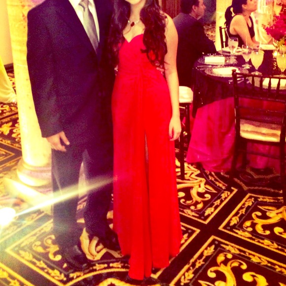 Red formal dress