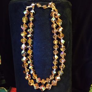 Vintage Amber Aurora Borealis