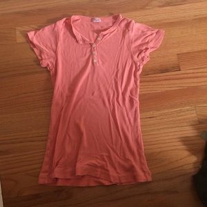 Splendid coral ribbed tee