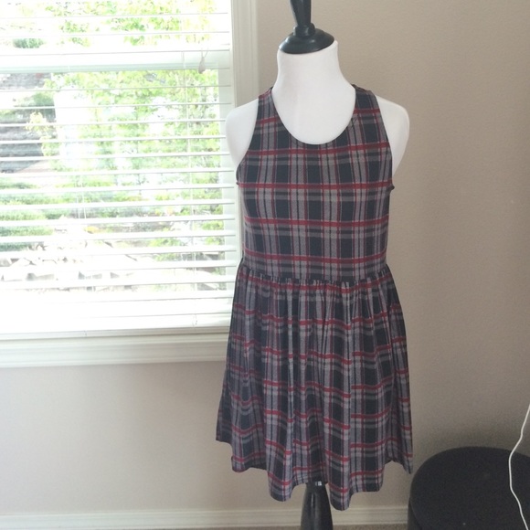 Red and black plaid dress