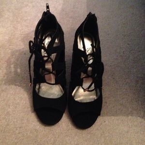 Black lace up heels***reserved***