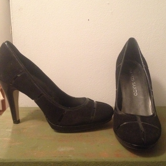 Suede and patent leather Franco Sarto heels
