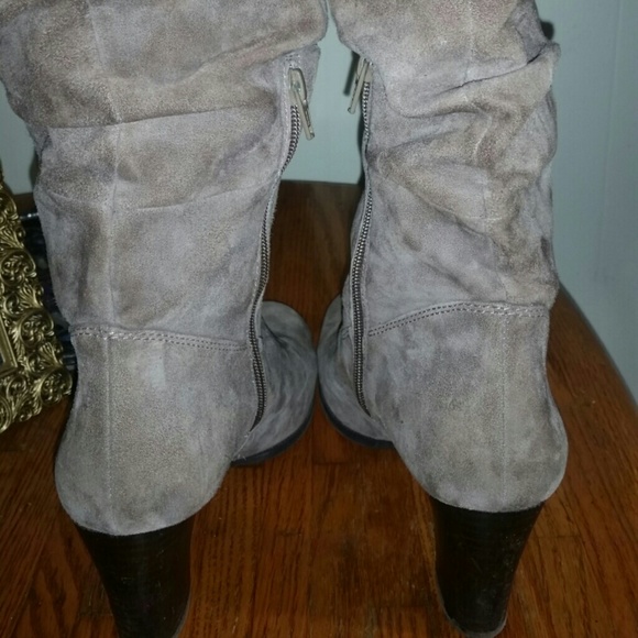 Dark Tan Tall Slouch Boots - Picture 2 of 4
