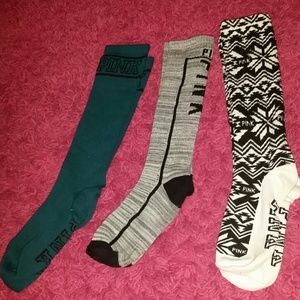 Vs pink tube socks