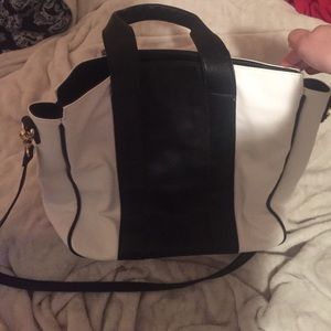 White and Black Tote Bag