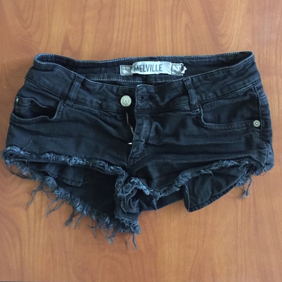 Black Brandy Melville cut off shorts
