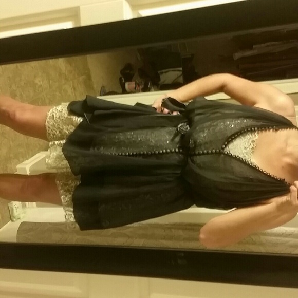 Silver lace and navy BCBG Never WORN