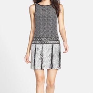 Michael kors black pattern and feather dress