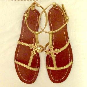 NWOT Tory Burch Gold Sandals