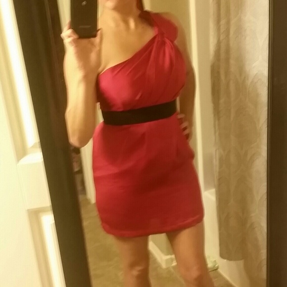 Pink and black party dress