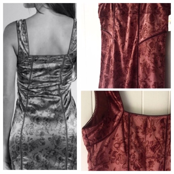 FREE PEOPLE Stretch Satin Floral Print Mesh Lace - Picture 3 of 5