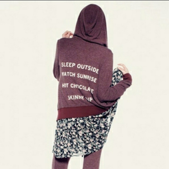 Wildfox Outerwear - SOLD LOCALLY Wildfox Burgundy Camping Zip Hoodie