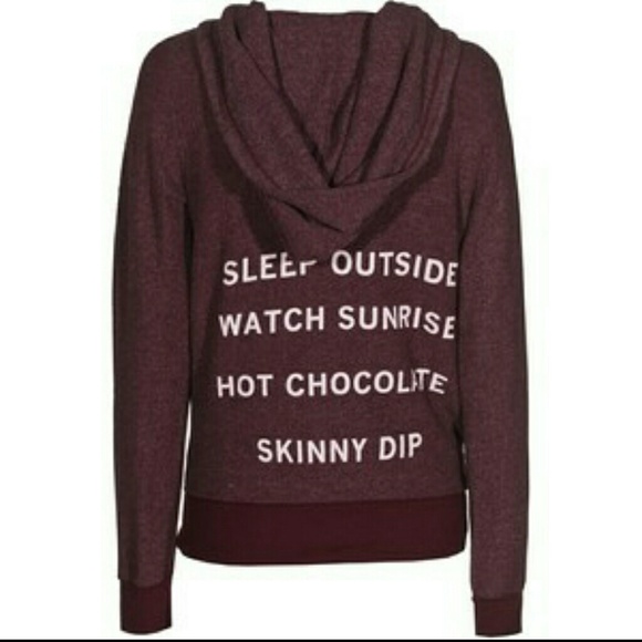 SOLD LOCALLY Wildfox Burgundy Camping Zip Hoodie - Picture 2 of 3