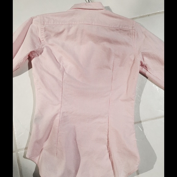 Ralph Lauren pink and white stripe form fitted shirt - Picture 4 of 5