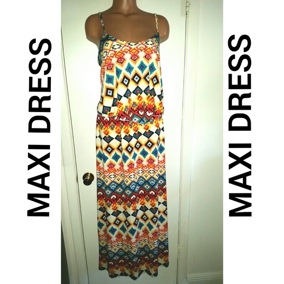 Multi color Print Maxi Dress