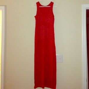 Red & Orange Blend Maxi Dress