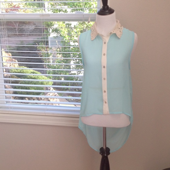 Mint chiffon top