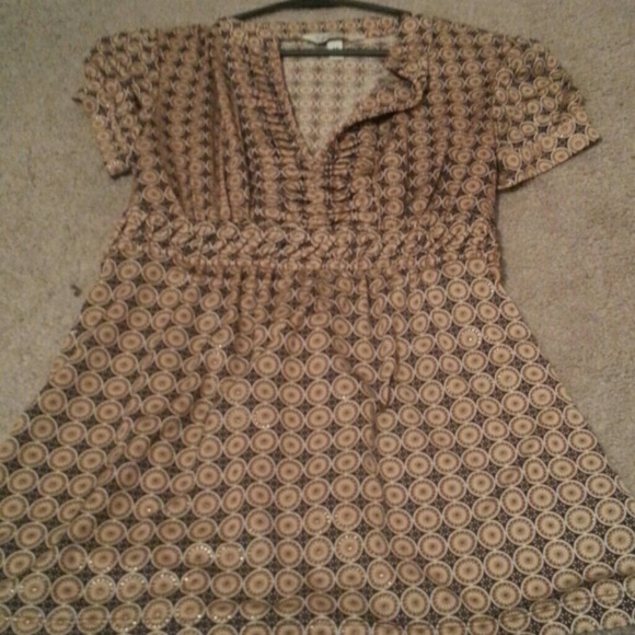 Brown and gold print baby doll