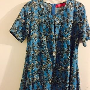 Blue Floral Boohoo UK Dress