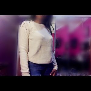 Cream Studded Sweater