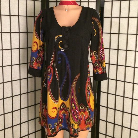 SOLD 💛PAISLEY  PRINT BABYDOLL DRESS💛 - Picture 2 of 2