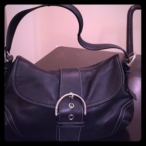 Authentic All Black Leather Coach