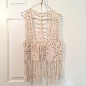 ✨Festival✨ boho style cream vest